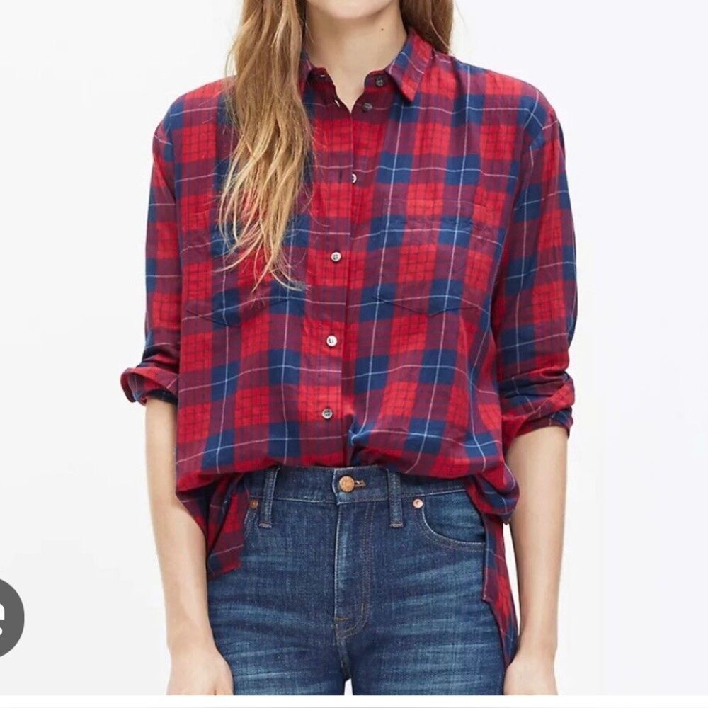 Madewell Edina Oversized Plaid Boy Shirt